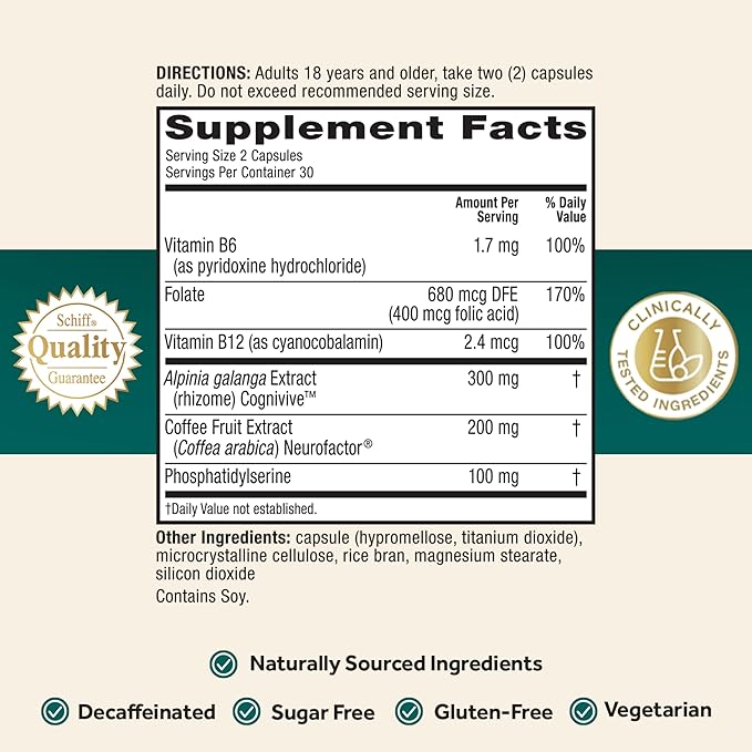 Brain Health Support Formula – Mental Clarity & Focus Supplement, 60 Capsules
