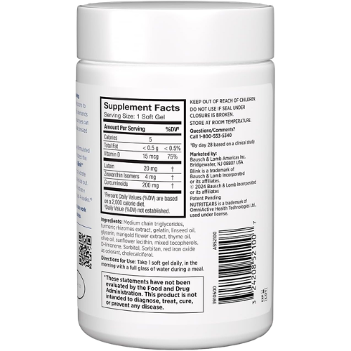 Eye Health Supplement for Dry Eye Relief, Hydration & Visual Comfort Support | Lutein, Zeaxanthin & Vitamin Formula Softgels (50 Count)