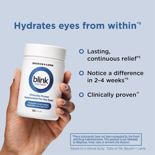 Eye Health Supplement for Dry Eye Relief, Hydration & Visual Comfort Support | Lutein, Zeaxanthin & Vitamin Formula Softgels (50 Count)