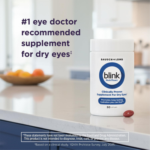 Eye Health Supplement for Dry Eye Relief, Hydration & Visual Comfort Support | Lutein, Zeaxanthin & Vitamin Formula Softgels (50 Count)