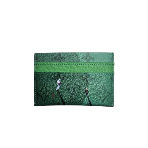 Louis Vuitton Golf Double Card Holder Green Monogram | Premium Designer Card Holder Wallet with Signature Luxury Style
