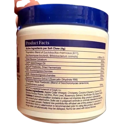 Dog Allergy & Immune Support Probiotic Soft Chews for Digestive Health, Seasonal Wellness & Gut Balance | Pork Flavor Pet Supplement (30 Chews)