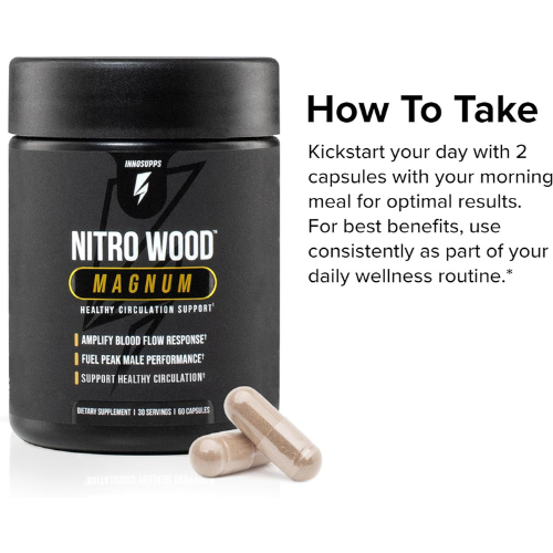 Nitric Oxide Booster Supplement for Blood Flow, Circulation, Stamina & Men’s Performance | Beet Root & Citrulline Formula Capsules (60 Count / 30 Servings)