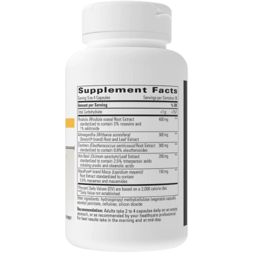 Stress Support Supplement for Adrenal Balance, Mental Resilience & Daily Wellness | Herbal Adaptogen Complex Capsules (120 Count)