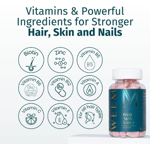 Hair, Skin & Nails Support Gummies for Healthy Hair Growth, Strong Nails & Radiant Skin | Vegan Biotin Vitamin Formula