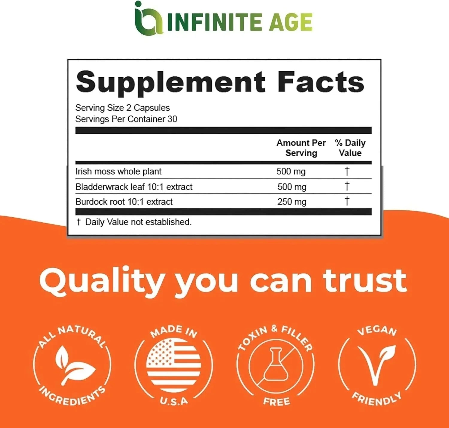 Sea Moss Capsules | Natural Superfood Vegan Wellness Supplement | 60 Capsules