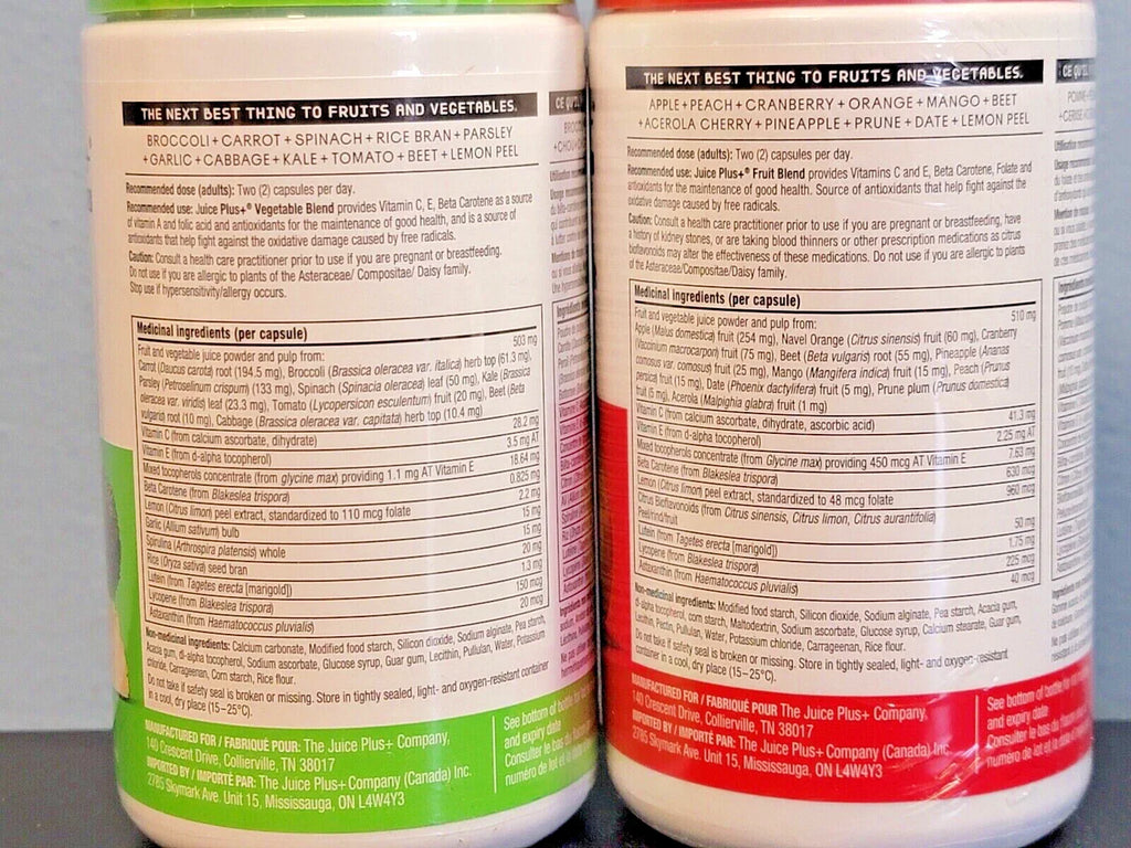 Juice Plus+ ESSENTIALS - Fruit & Veg Juice Powders(120 ea/240 Caps)