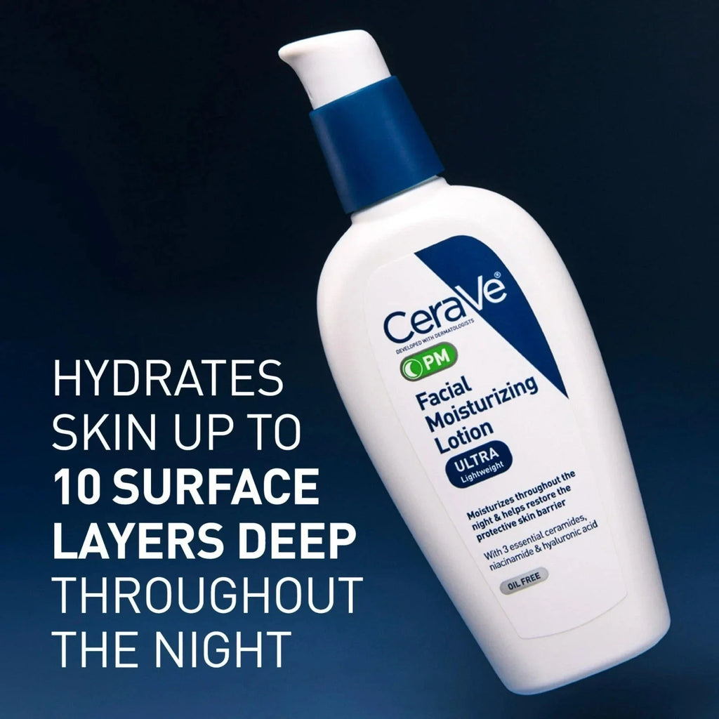 CeraVe PM Facial Moisturizing Lotion Night Cream 3 Oz