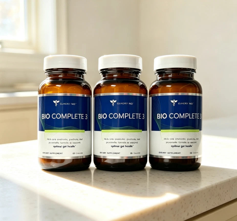 Gundry MD Bio Complete 3 Pack 180 Caps Glass Bottles New Sealed