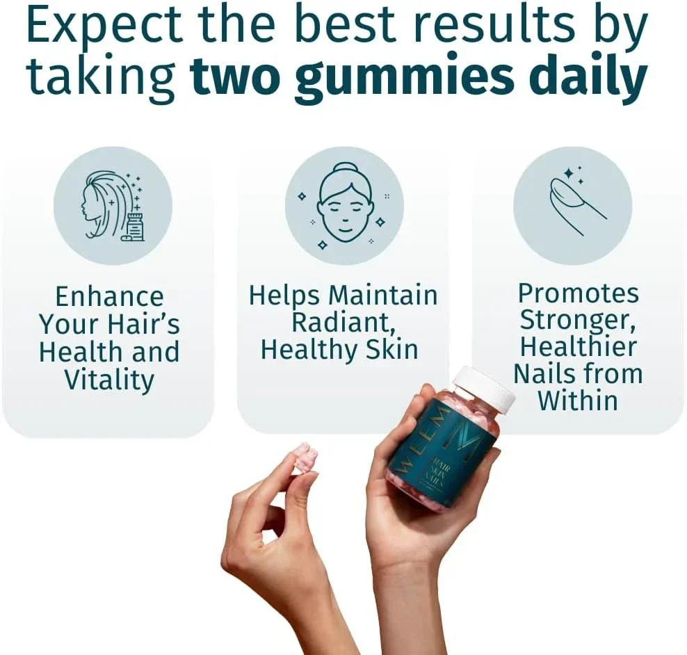 Hair, Skin & Nails Gummies – Vegan Biotin Support | Beauty Vitamins