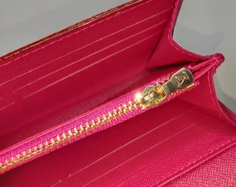 Louis Vuitton White Multicolor Takashi Sarah Long Wallet pink interior W/Box