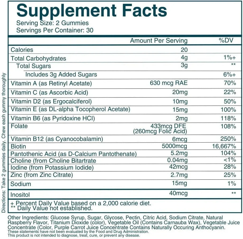 Hair, Skin & Nails Gummies – Vegan Biotin Support | Beauty Vitamins