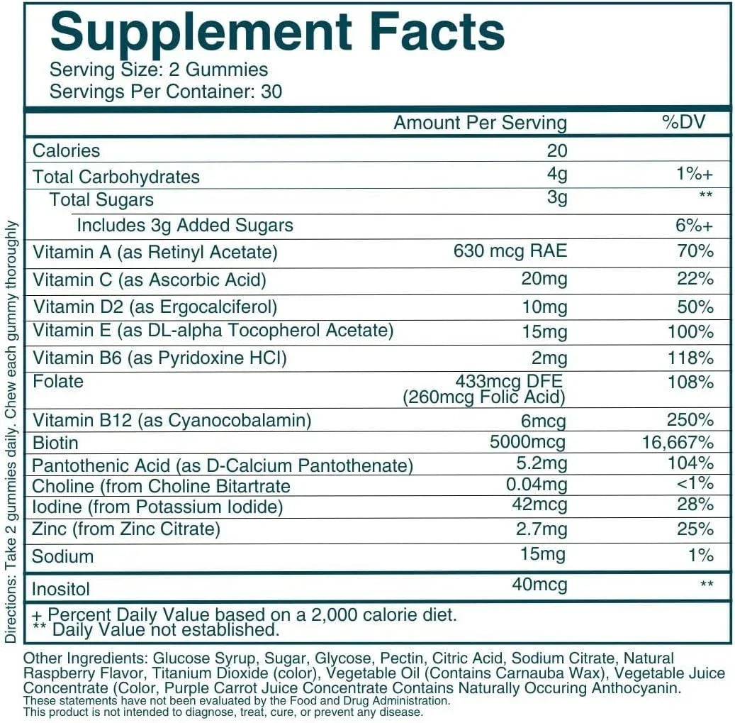 Hair, Skin & Nails Gummies – Vegan Biotin Support | Beauty Vitamins