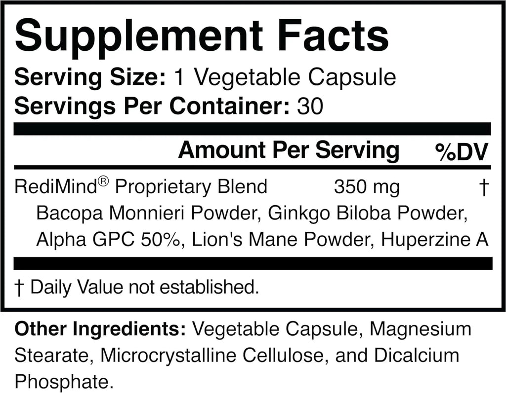 Cognitive Support Supplement for Memory, Focus & Mental Clarity | Non-GMO, Vegan & Gluten-Free Brain Health Formula Capsules
