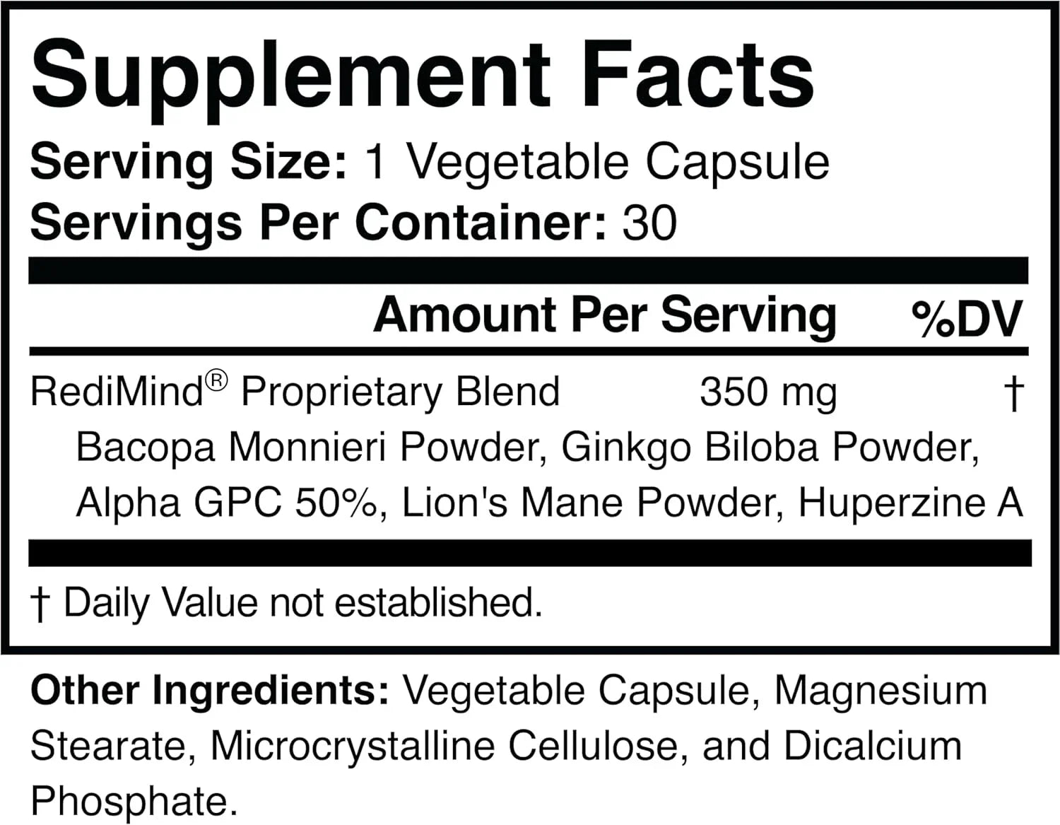 Cognitive Support Supplement for Memory, Focus & Mental Clarity | Non-GMO, Vegan & Gluten-Free Brain Health Formula Capsules