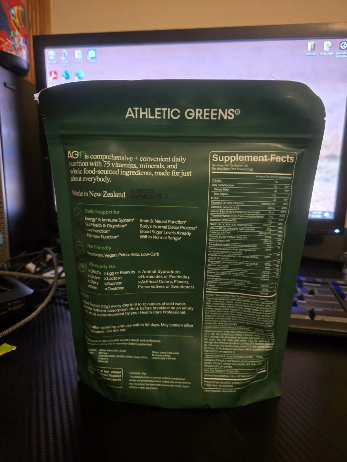 AG1 Athletic Greens Powder Pouch 12.7OZ 360G 30-Day Supply