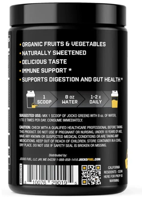 Jocko Fuel Daily Greens Powder – Organic Superfood for Gut Health, 30 Servings