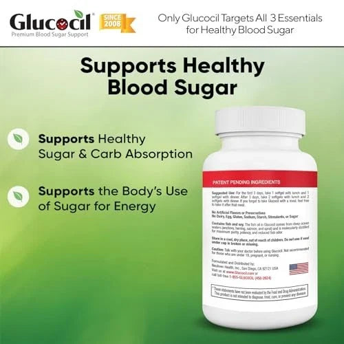 Blood Sugar Support Supplement for Metabolic Health, Glucose Balance & Daily Wellness | Advanced Nutritional Formula Softgels