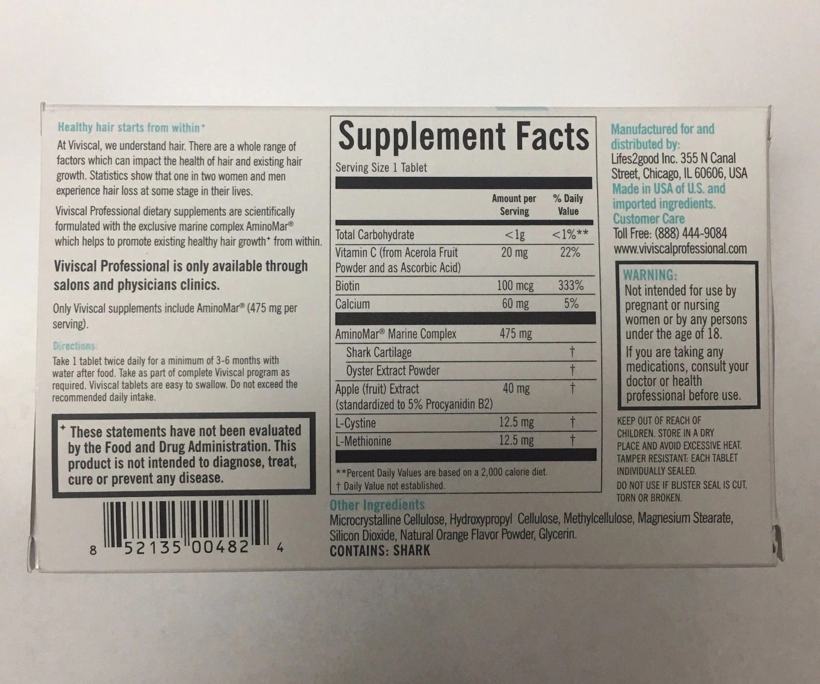 Hair Growth Support Tablets – Professional Strength Formula, 180 Count